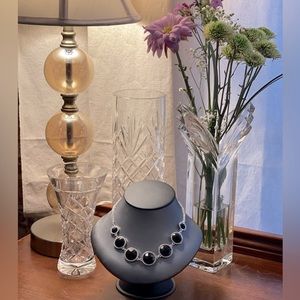 WHBM Black and Silver Crystal Statement Necklace